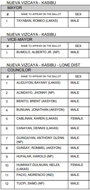 Nueva Vizcaya town vice mayor, 9 councilors to defy 6.